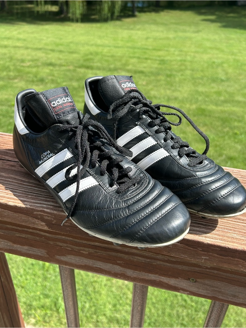 adidas Copa Mundial Men’s Black with White Stripes Soccer Cleats - 13